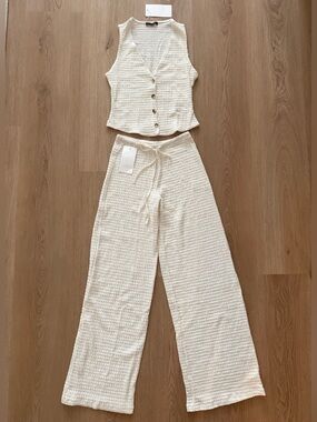 Zara Structured Textured Pants and vest Matching set